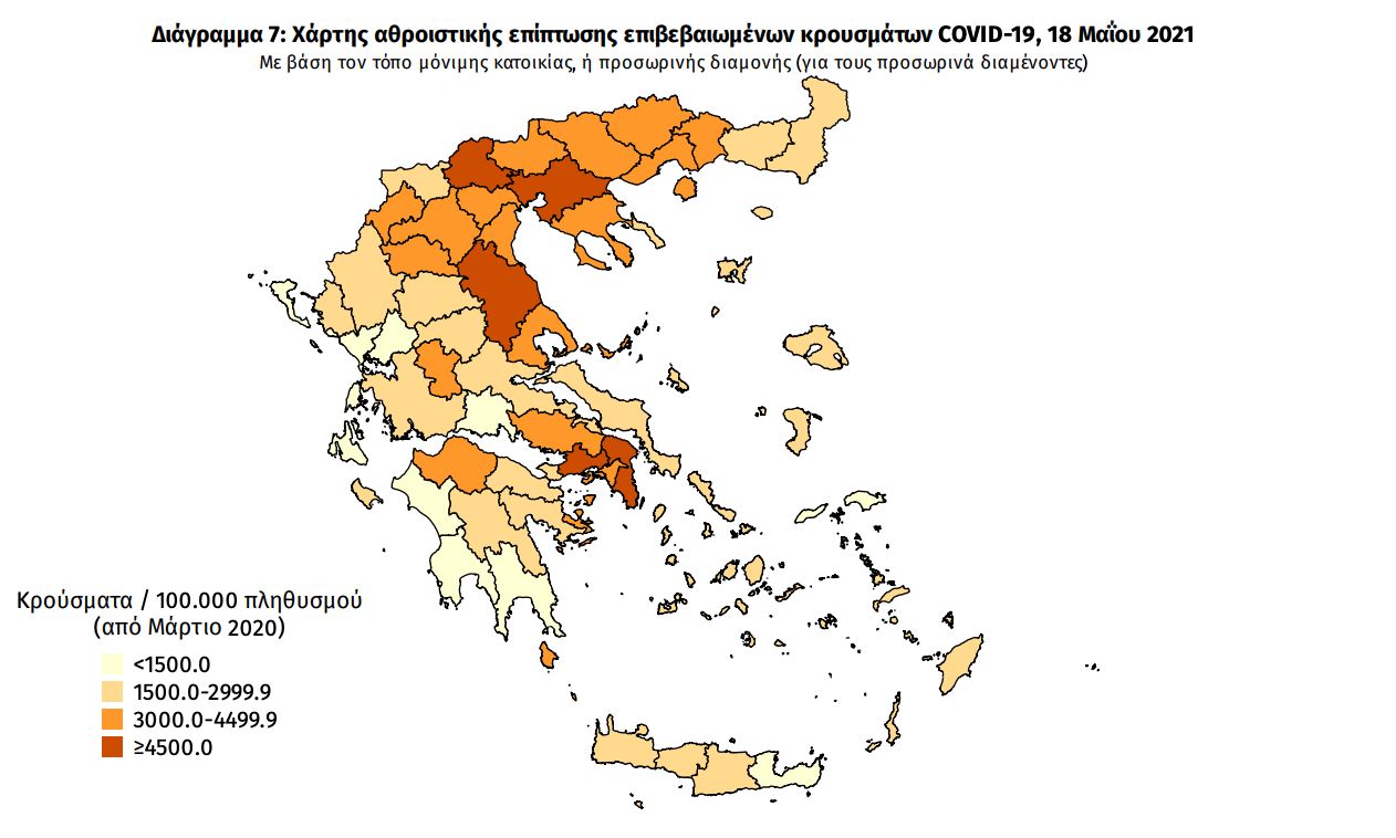 Κατανομή κρουσμάτων 18/5