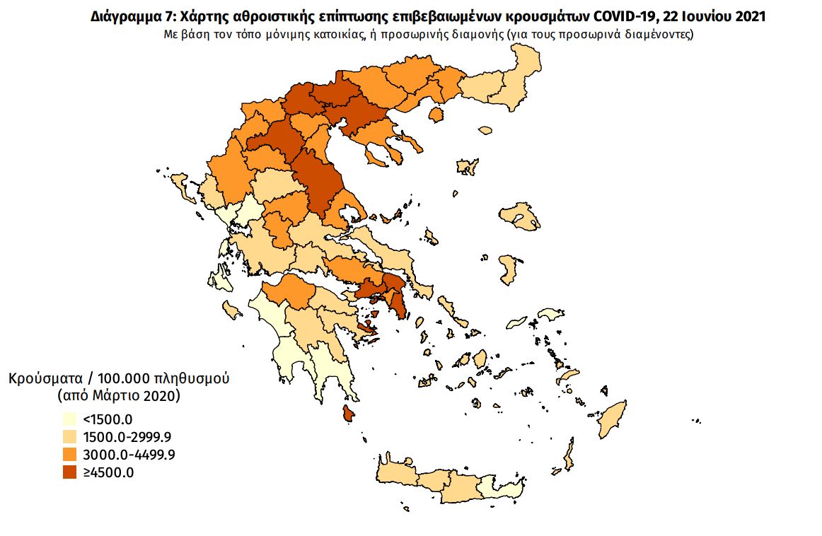 Κατανομή κρουσμάτων 22/06