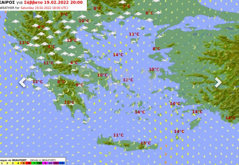 Καιρός αύριο Σάββατο 19/2